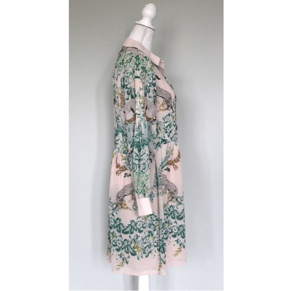 Anthropologie Maeve Ria Jungle Shirt Dress with Slip Size 4 - Picture 5 of 14